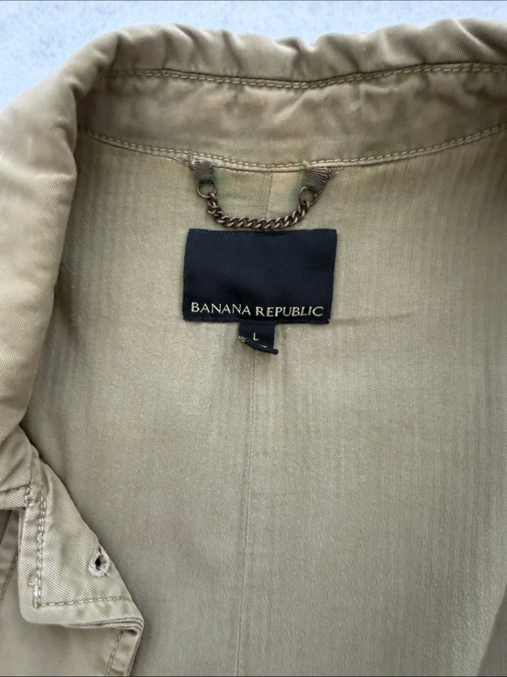 Banana Republic Women’s Khaki Military Field Long Jacket